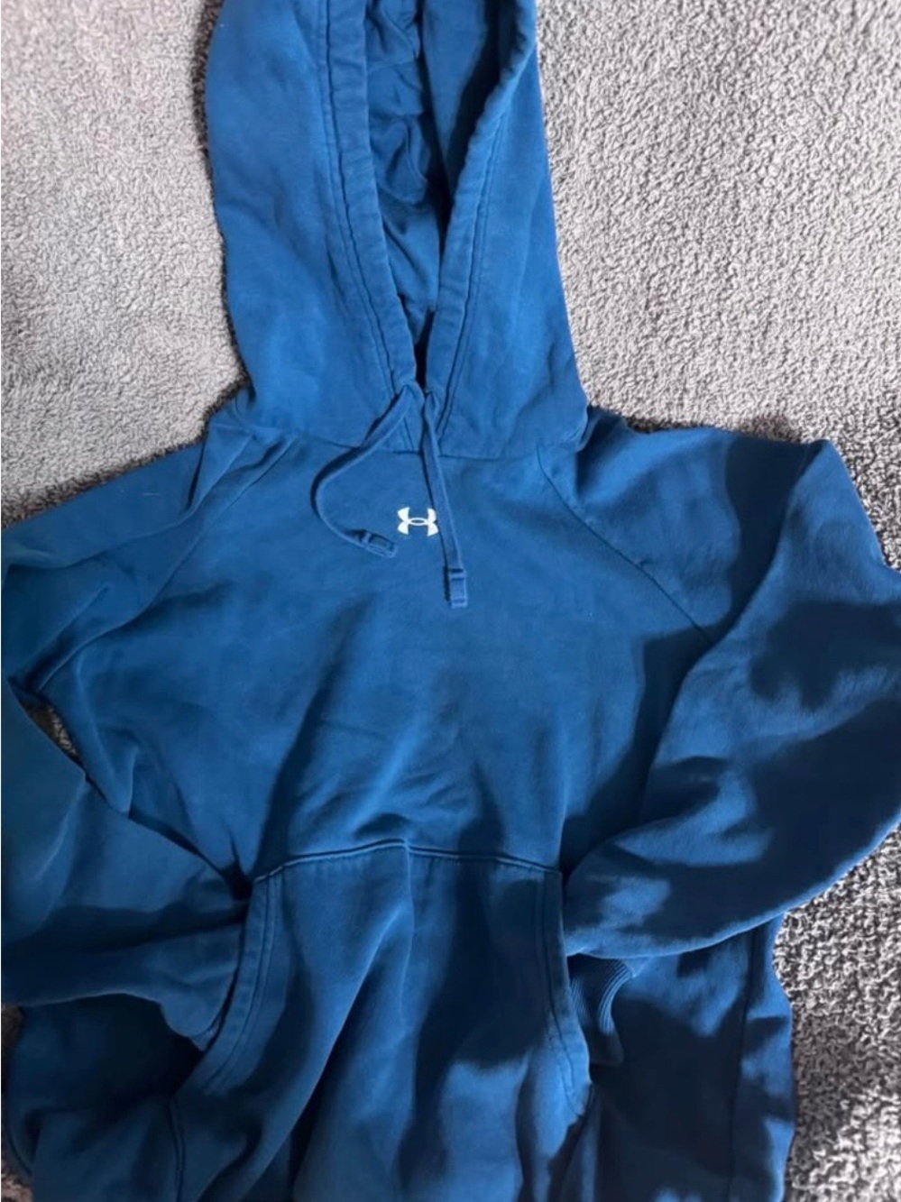 Under Armour Blue Hoodie Sweatshirt with White Logo